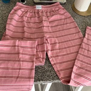 Stylish Pink Striped Women's Wide Leg Pants
